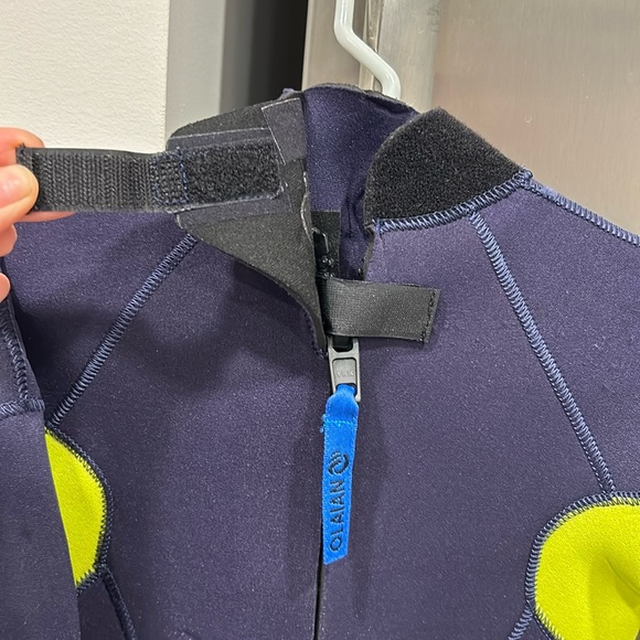 Kids' Surfing Wetsuit 4/3 Neoprene - 100 CW Blue Green - Picture 6 of 16